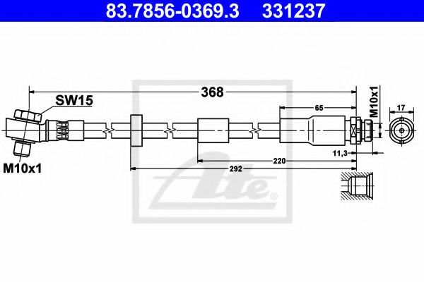 83.7856-0369.3 ATE Brake System Brake Hose