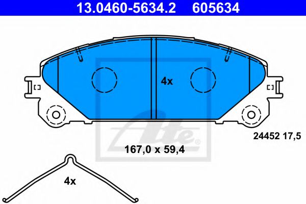 13.0460-5634.2 ATE Brake Pad Set, disc brake
