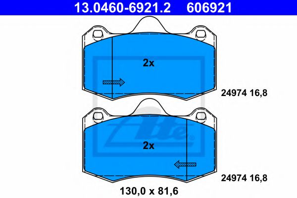 13.0460-6921.2 ATE Brake System Brake Pad Set, disc brake