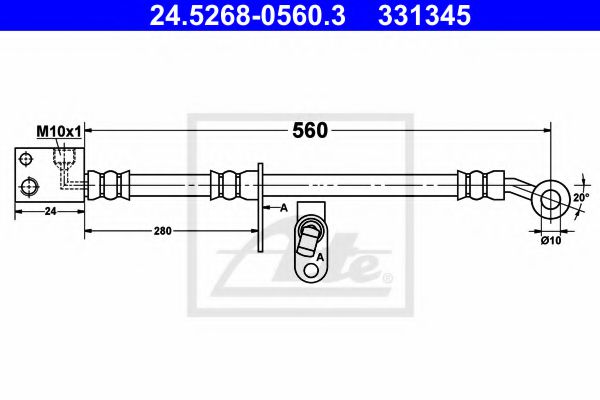 24.5268-0560.3 ATE Brake System Brake Hose