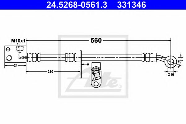 24.5268-0561.3 ATE Brake System Brake Hose