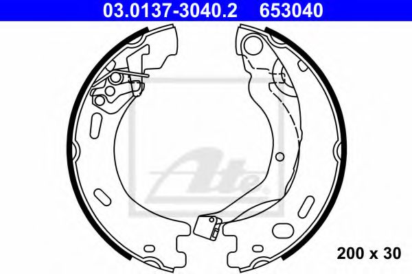 03.0137-3040.2 ATE Brake System Brake Shoe Set, parking brake