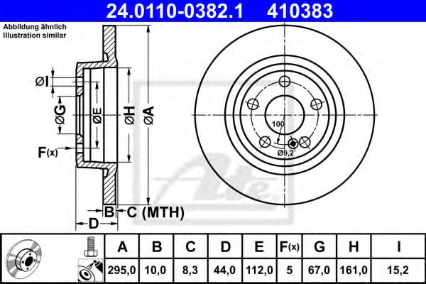 24.0110-0382.1 ATE Тормозная система Тормозной диск
