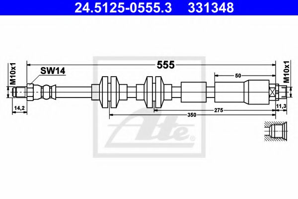 24.5125-0555.3 ATE Brake System Brake Hose