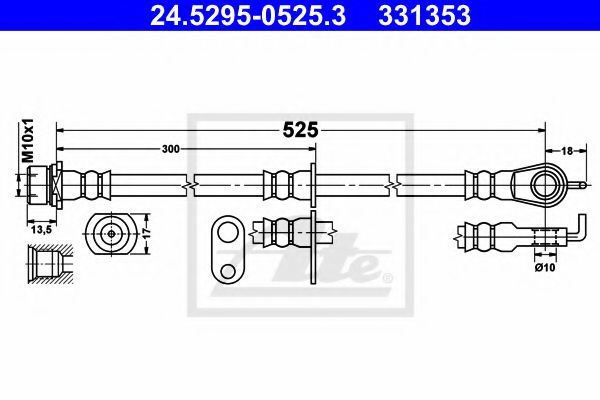 24.5295-0525.3 ATE Brake System Brake Hose