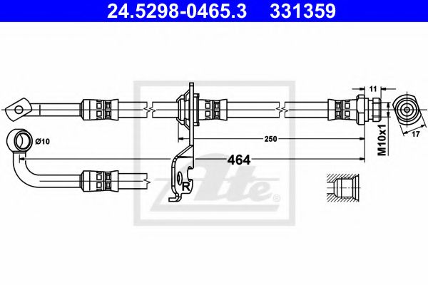 24.5298-0465.3 ATE Brake System Brake Hose