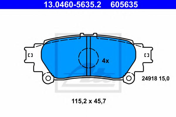 13.0460-5635.2 ATE Тормозная система Комплект тормозных колодок, дисковый тормоз