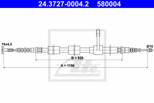 24.3727-0004.2 Brake System Cable, parking brake