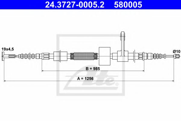 24.3727-0005.2 ATE Brake System Cable, parking brake