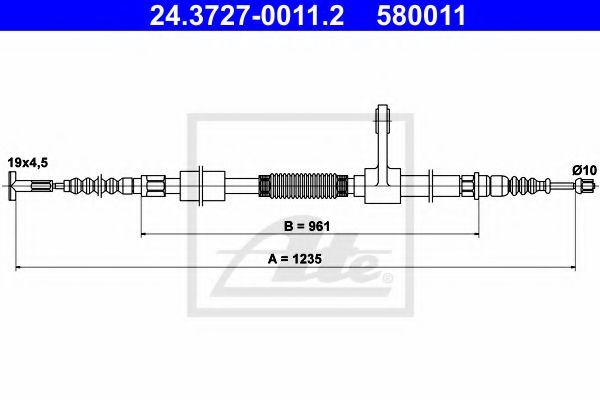 24.3727-0011.2 ATE Cable, parking brake