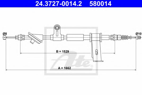 24.3727-0014.2 ATE Brake System Cable, parking brake