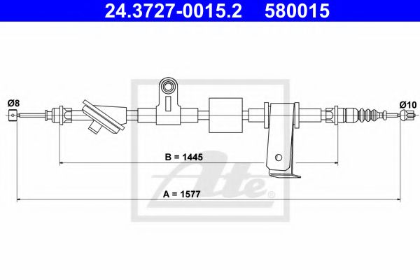 24.3727-0015.2 ATE Brake System Cable, parking brake