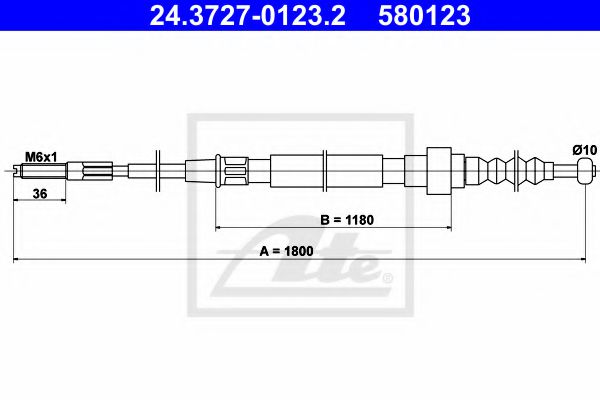 24.3727-0123.2 ATE Brake System Cable, parking brake