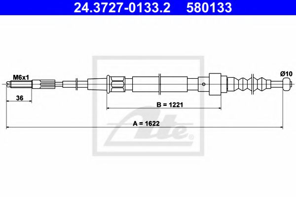 24.3727-0133.2 ATE Brake System Cable, parking brake