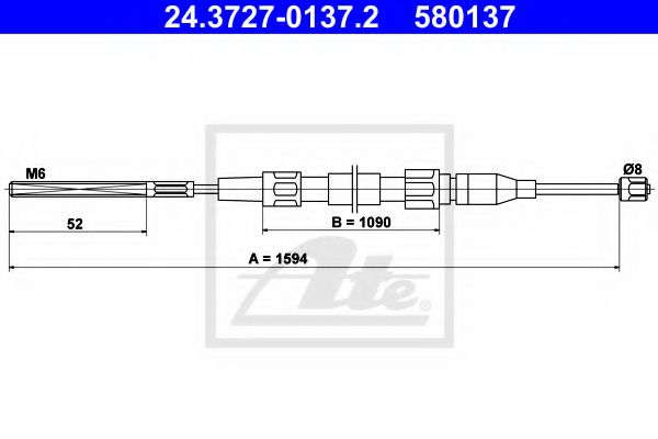 24.3727-0137.2 ATE Brake System Cable, parking brake