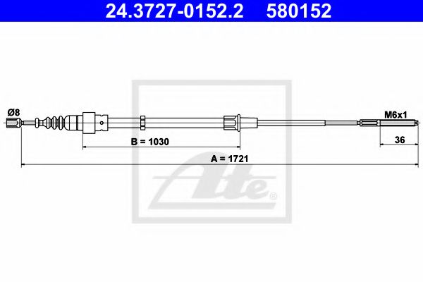 24.3727-0152.2 ATE Brake System Cable, parking brake