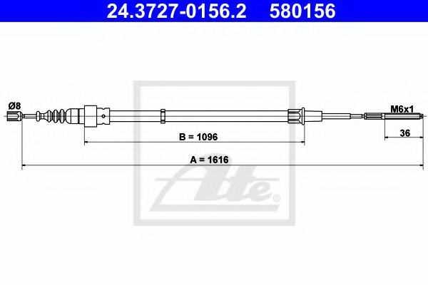 24.3727-0156.2 ATE Cable, parking brake