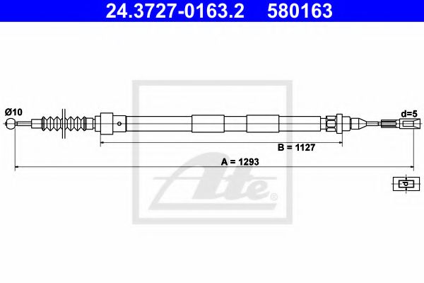 24.3727-0163.2 ATE Brake System Cable, parking brake