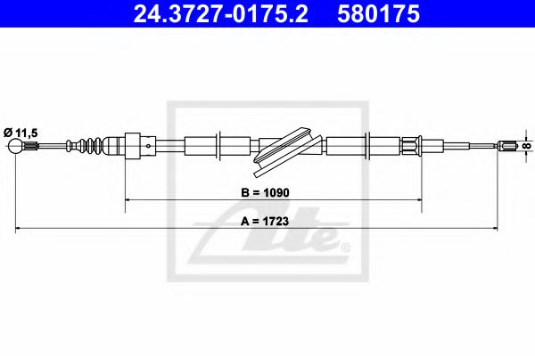 24.3727-0175.2 ATE Brake System Cable, parking brake