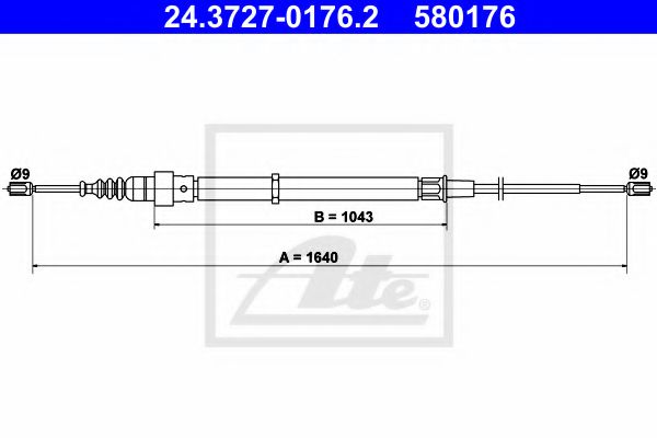 24.3727-0176.2 ATE Brake System Cable, parking brake