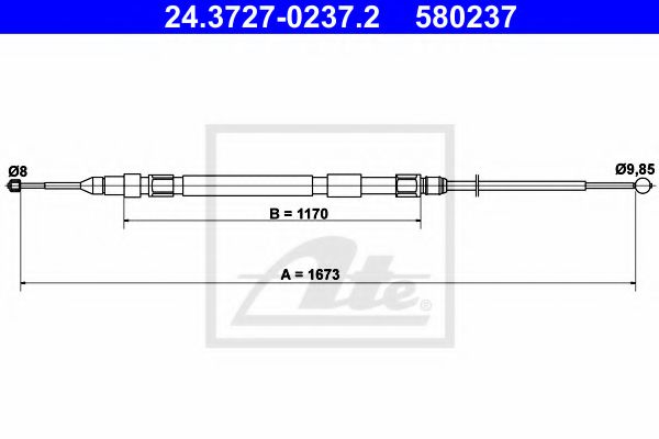 24.3727-0237.2 ATE Brake System Cable, parking brake