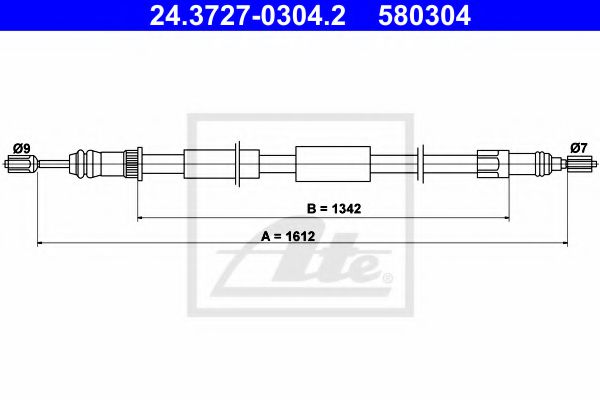 24.3727-0304.2 ATE Brake System Cable, parking brake