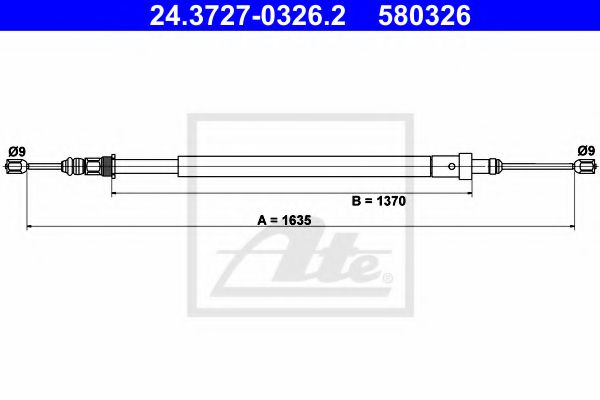 24.3727-0326.2 ATE Cable, parking brake