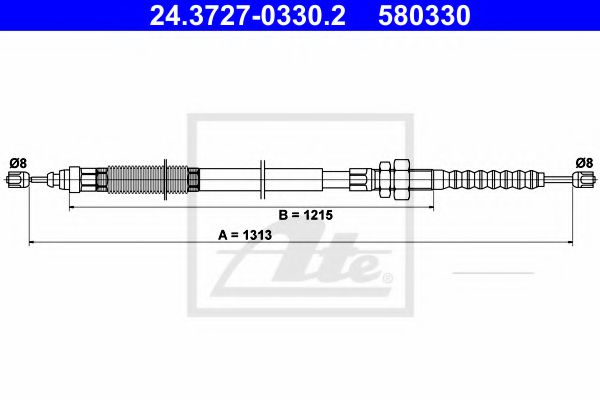 24.3727-0330.2 ATE Brake System Cable, parking brake