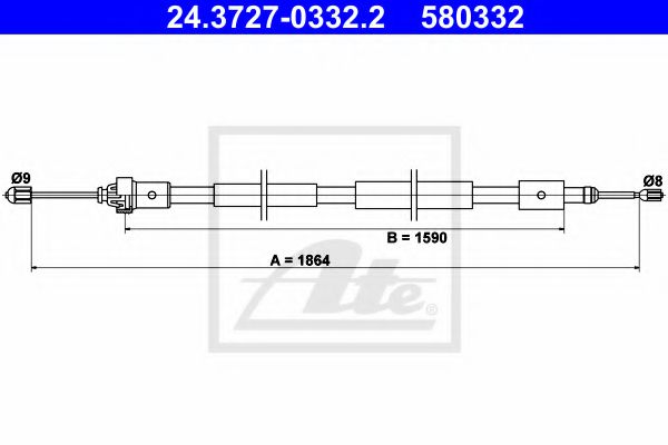 24.3727-0332.2 ATE Cable, parking brake