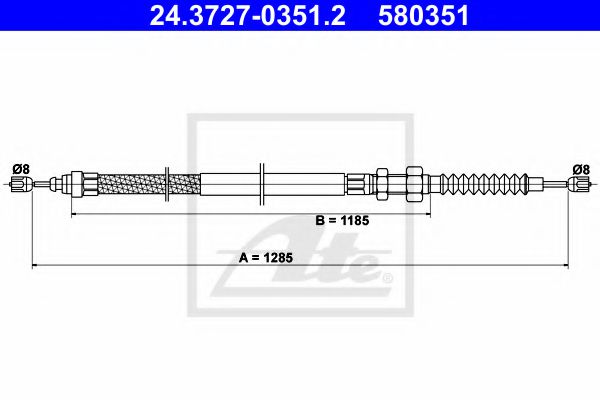 24.3727-0351.2 Brake System Cable, parking brake