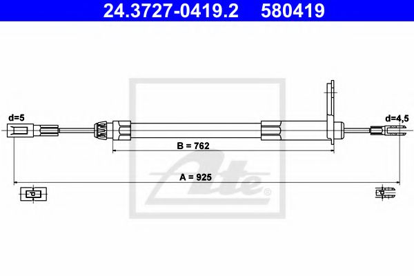 24.3727-0419.2 ATE Brake System Cable, parking brake