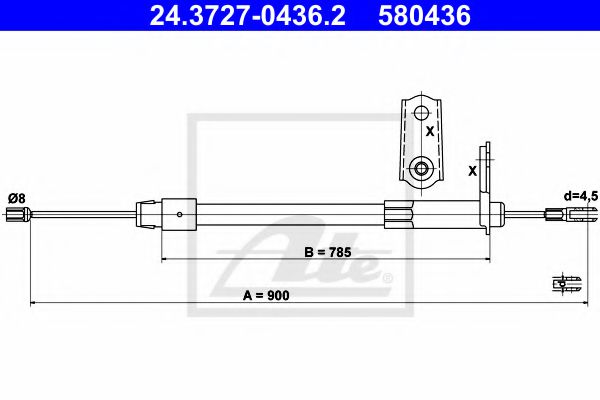 24.3727-0436.2 ATE Brake System Cable, parking brake