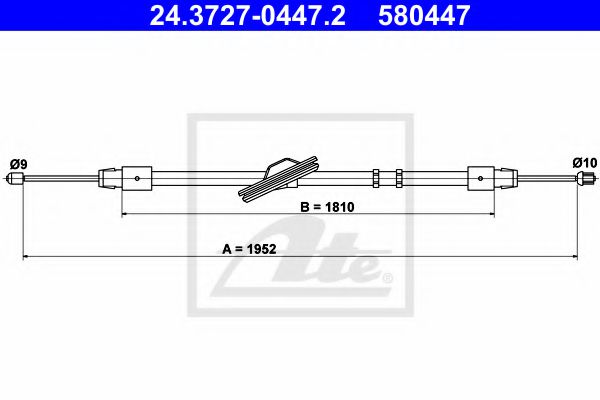 24.3727-0447.2 ATE Brake System Cable, parking brake