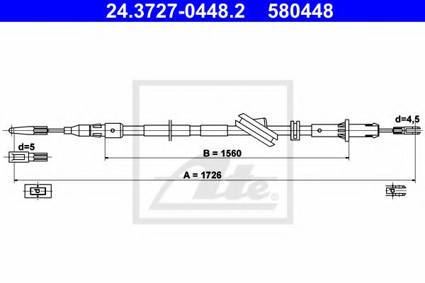 24.3727-0448.2 ATE Brake System Cable, parking brake