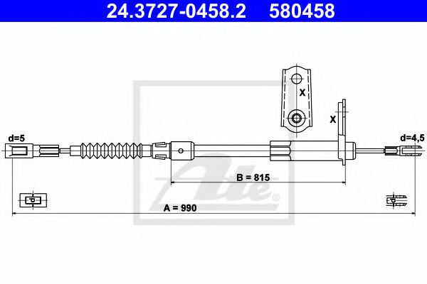 24.3727-0458.2 ATE Cable, parking brake