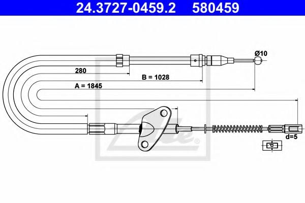24.3727-0459.2 ATE Brake System Cable, parking brake