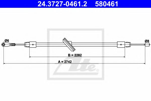 24.3727-0461.2 ATE Brake System Cable, parking brake