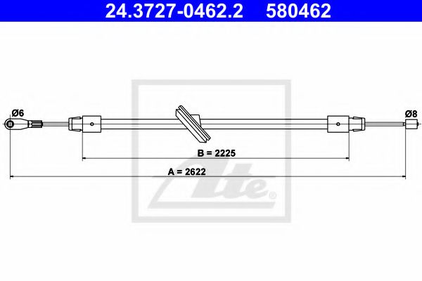 24.3727-0462.2 ATE Cable, parking brake