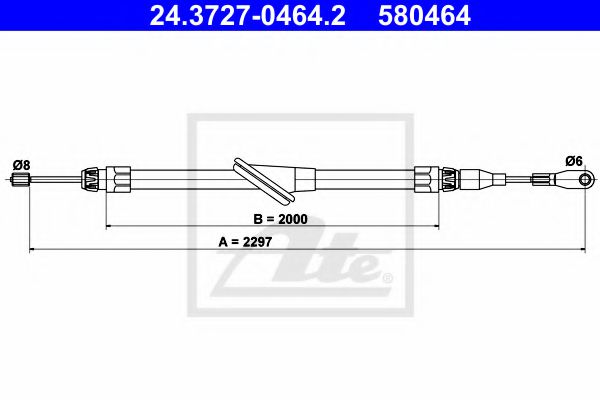 24.3727-0464.2 ATE Brake System Cable, parking brake