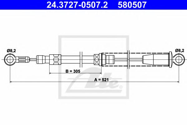 24.3727-0507.2 ATE Brake System Cable, parking brake