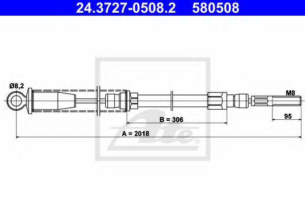 24.3727-0508.2 ATE Cable, parking brake