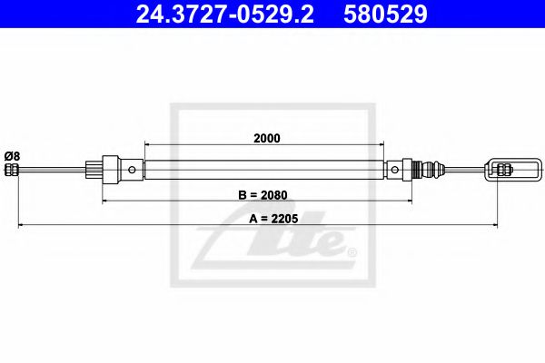 24.3727-0529.2 Brake System Cable, parking brake