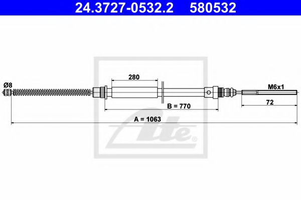 24.3727-0532.2 Brake System Cable, parking brake