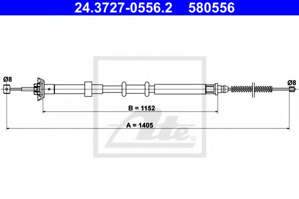24.3727-0556.2 ATE Cable, parking brake
