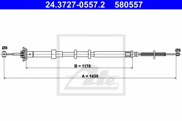 24.3727-0557.2 ATE Cable, parking brake