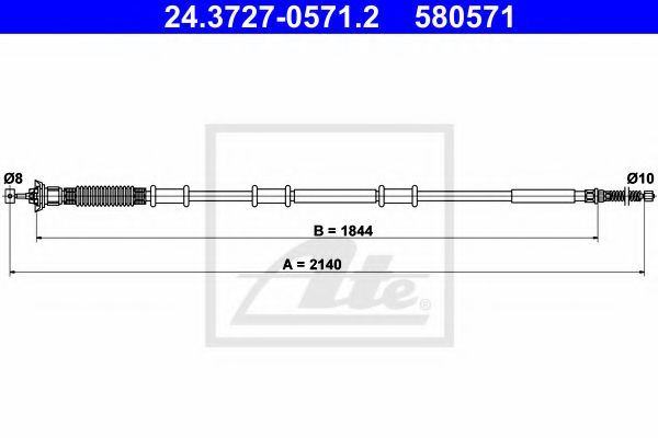 24.3727-0571.2 ATE Cable, parking brake