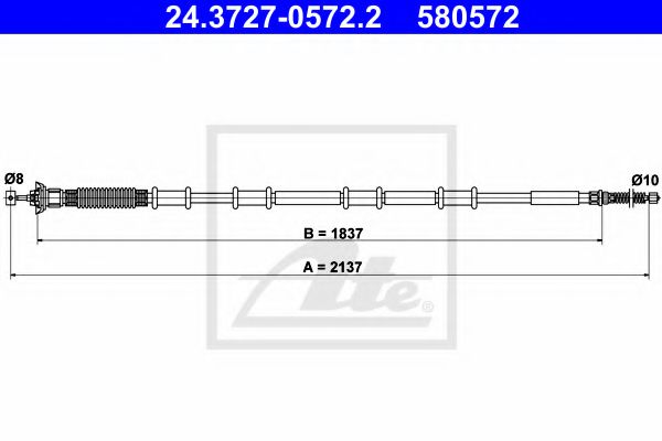24.3727-0572.2 ATE Brake System Cable, parking brake