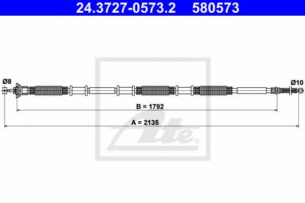 24.3727-0573.2 ATE Cable, parking brake