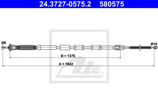 24.3727-0575.2 ATE Brake System Cable, parking brake