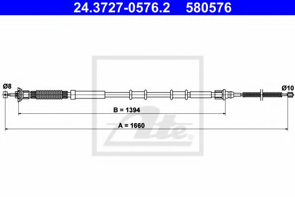 24.3727-0576.2 ATE Brake System Cable, parking brake